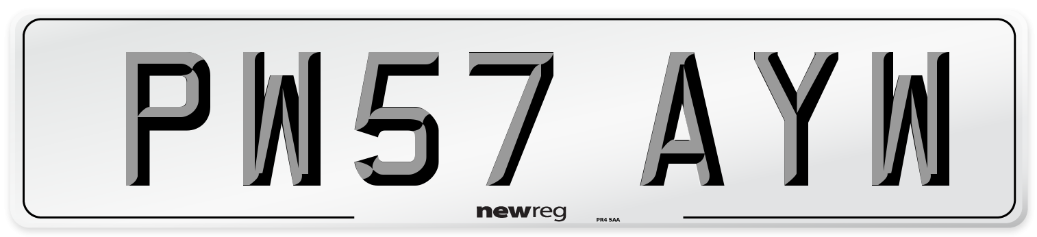 PW57 AYW Number Plate from New Reg